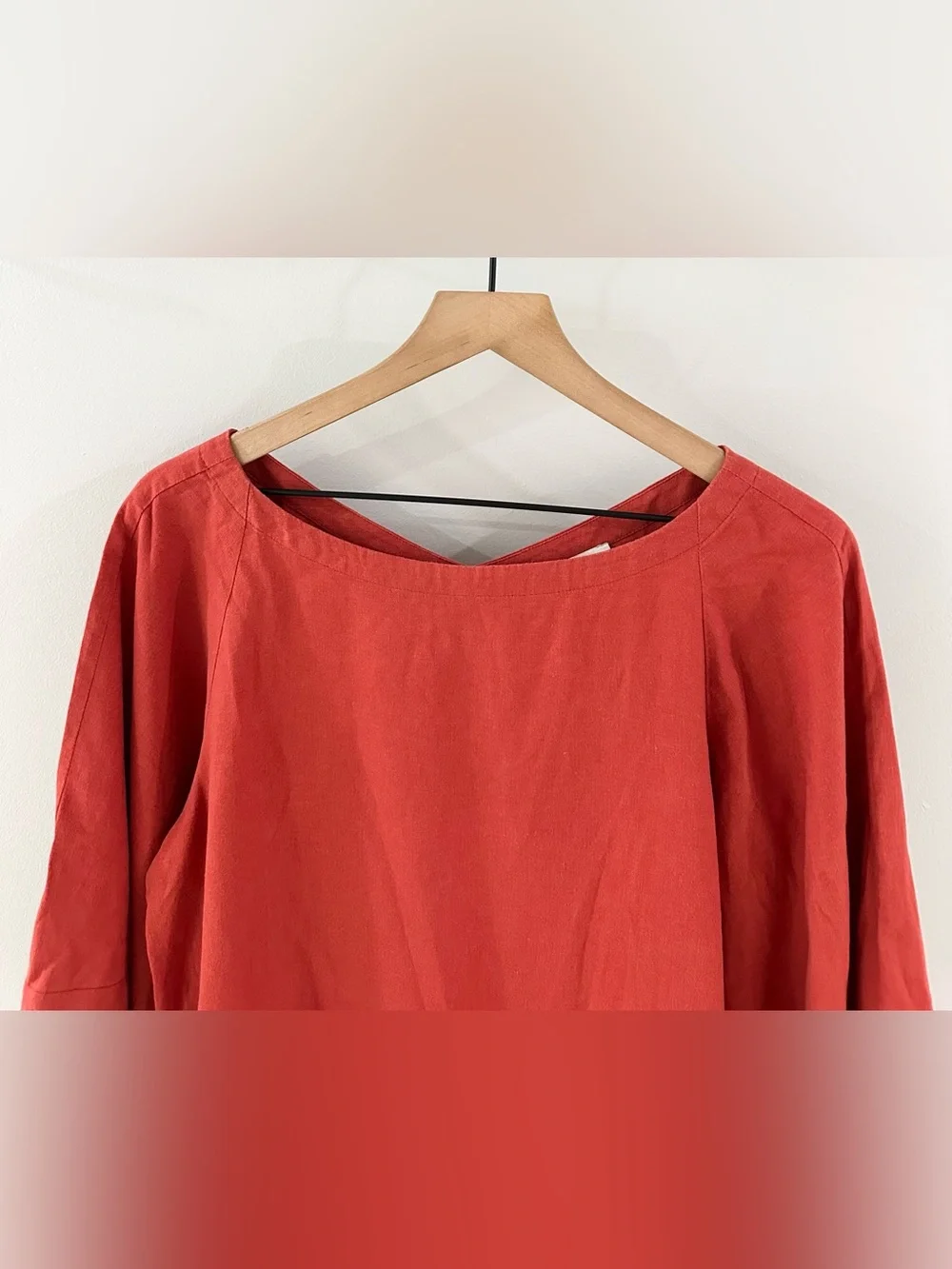 Loft Puff Sleeve Linen Blend Top // Orange // Small